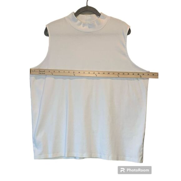 cj & banks Womens Size 3X Mock Neck Sleeveless Tank Top White - Picture 3 of 6